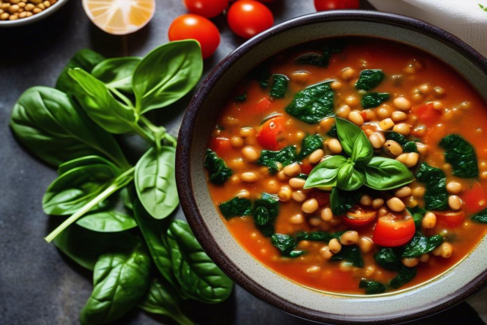 Healthy Spinach, Tomato, And Lentil Soup Recipe For Comfort