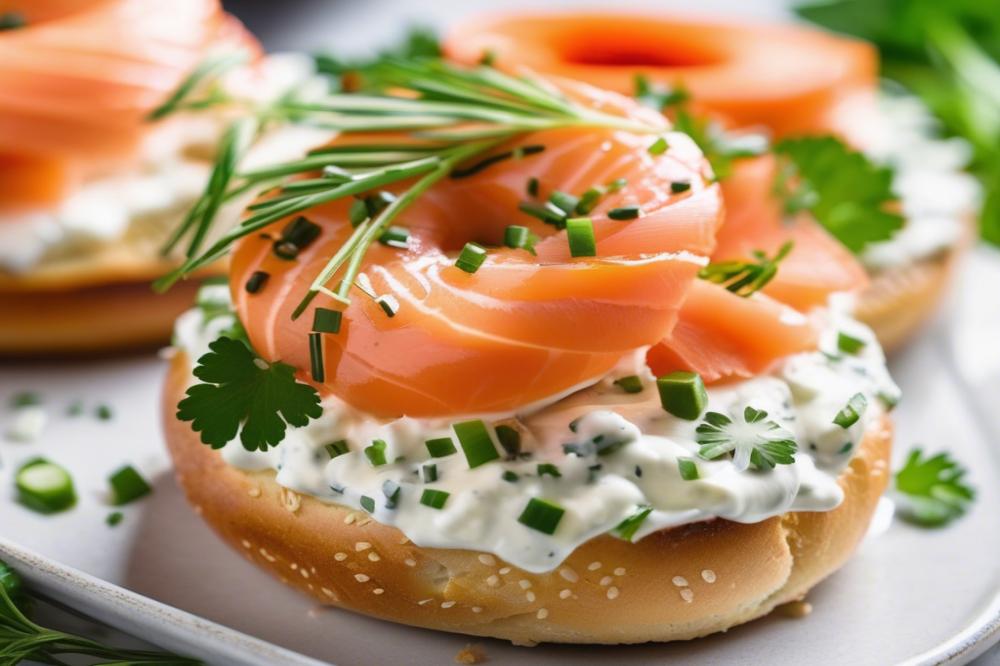 High-Protein Salmon And Cream Cheese Bagels For Breakfast Delight