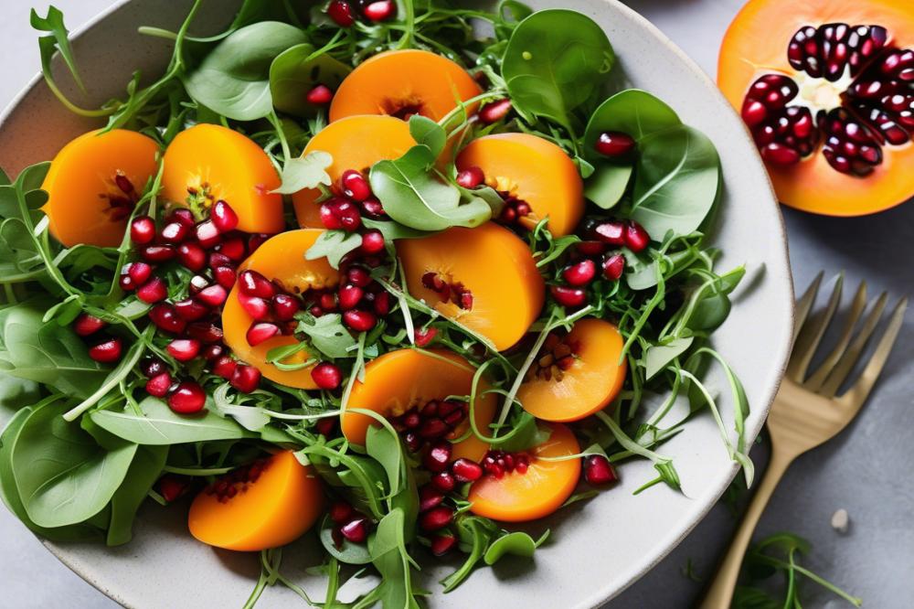 Persimmon And Pomegranate Arugula Salad: A Fresh Flavor Delight