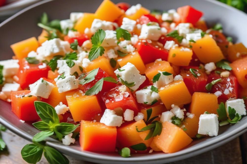 Refreshing Melon, Tomato, And Feta Salad Recipe For Summer