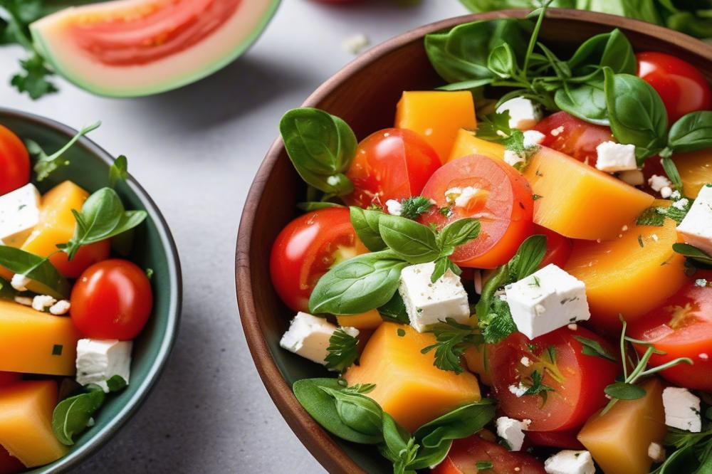Refreshing Melon, Tomato, And Feta Salad Recipe To Savor