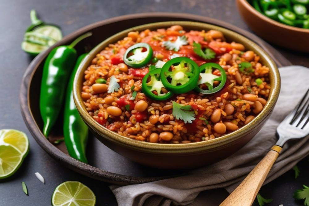 Spicy Bean Rice With Marinara Sauce And Jalapeños Recipe