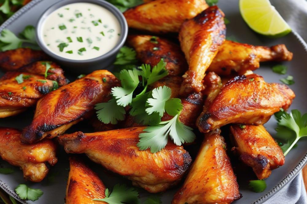 Spicy Citrus Wings With Cilantro Scallion Dip Recipe
